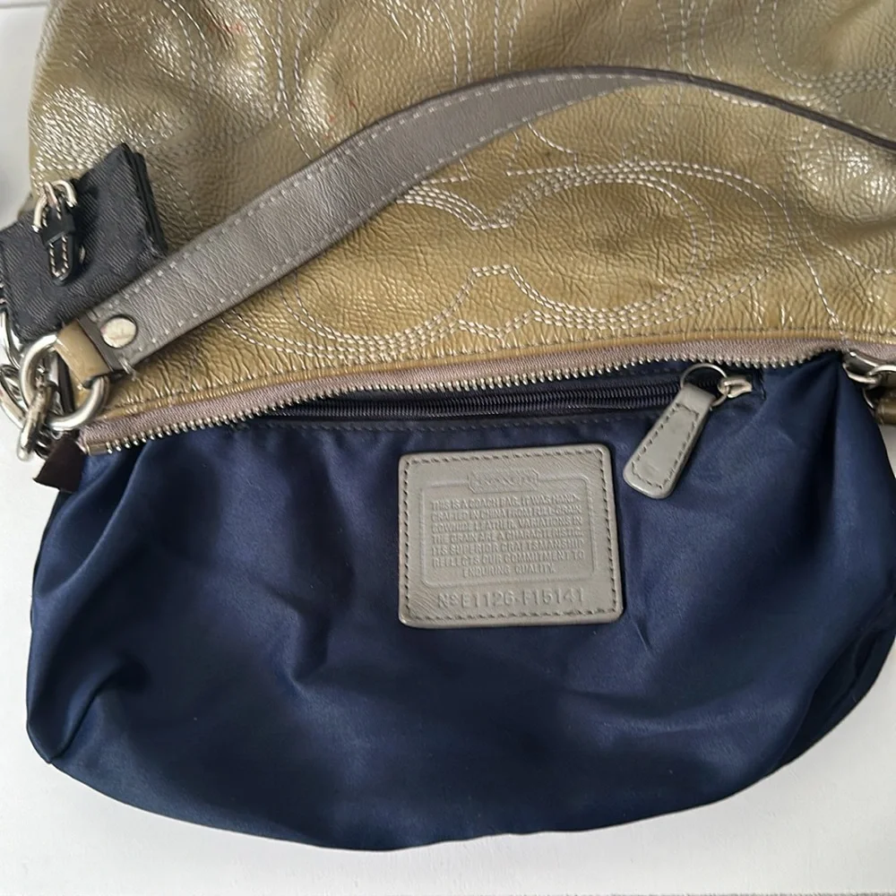 Coach Olive Green Leather Hobo Shoulder Bag
